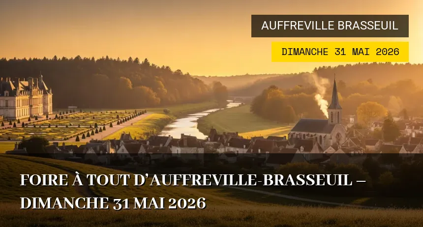 Affiche de l'événement : Foire à tout d&rsquo;Auffreville-Brasseuil – Dimanche 31 Mai 2026
