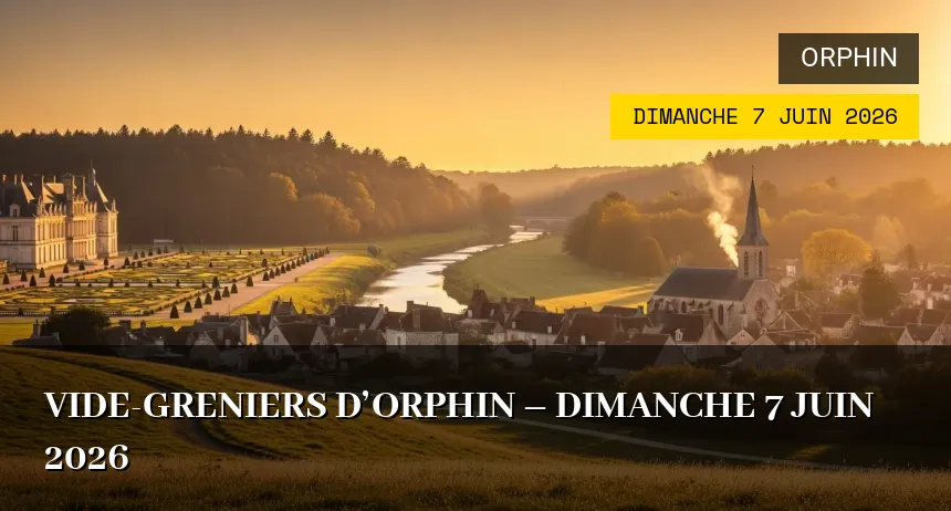Affiche de l'événement : Vide-greniers d&rsquo;Orphin – Dimanche 7 Juin 2026