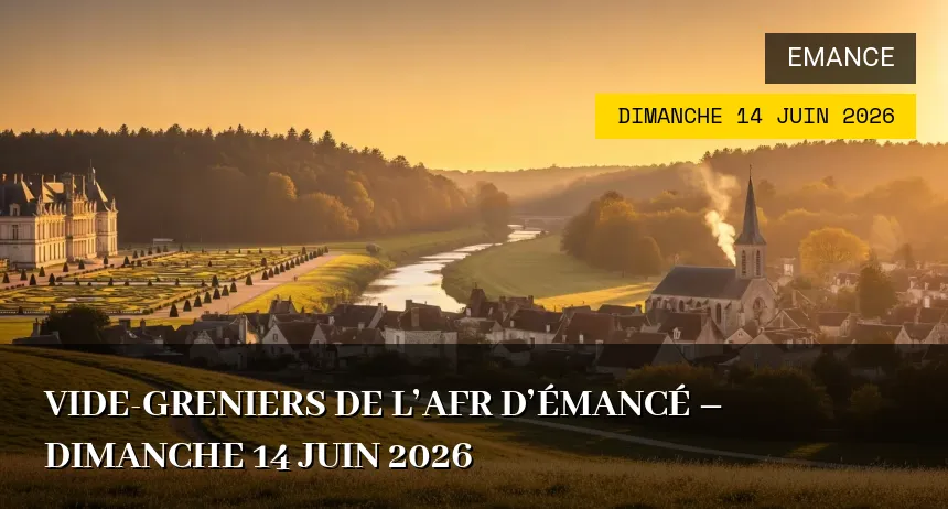Affiche de l'événement : Vide-greniers de l&rsquo;AFR d&rsquo;Émancé – Dimanche 14 Juin 2026
