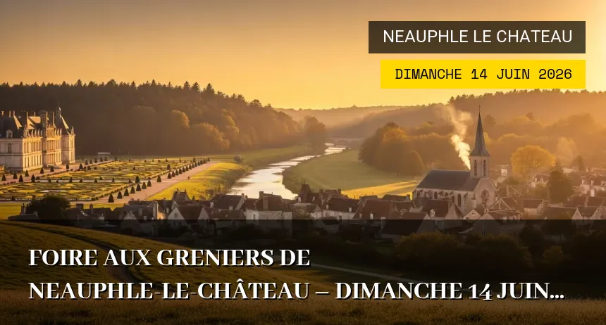 Affiche de l'événement : Foire aux greniers de Neauphle-le-Château – Dimanche 14 Juin 2026