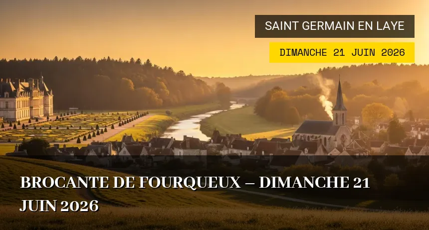 Affiche de l'événement : Brocante de Fourqueux – Dimanche 21 Juin 2026