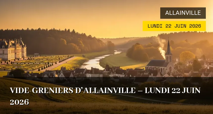 Affiche de l'événement : Vide-greniers d&rsquo;Allainville – Lundi 22 Juin 2026