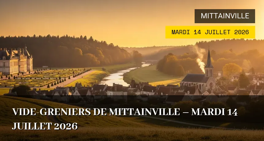 Affiche de l'événement : Vide-greniers de Mittainville – Mardi 14 Juillet 2026