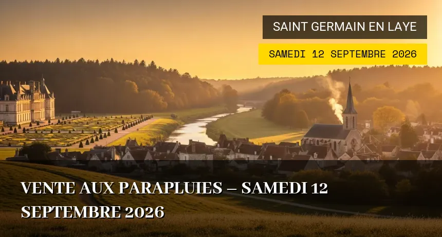 Affiche de l'événement : Vente aux Parapluies – Samedi 12 Septembre 2026