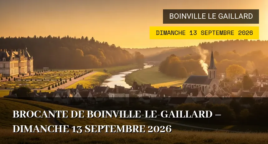 Affiche de l'événement : Brocante de Boinville-le-Gaillard – Dimanche 13 Septembre 2026