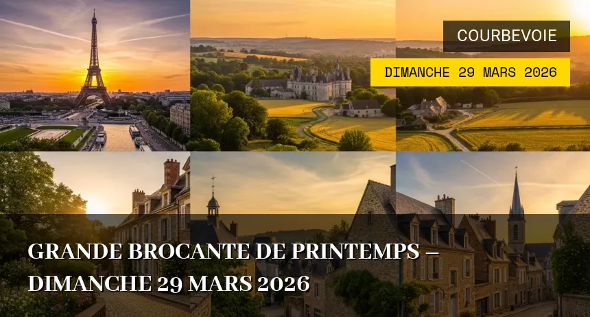 Affiche de l'événement : Grande Brocante de Printemps – Dimanche 29 Mars 2026