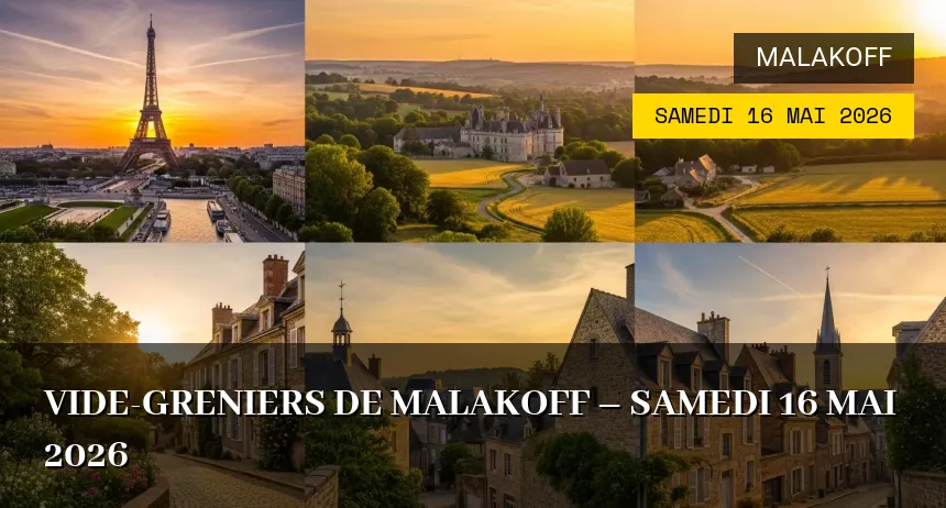 Affiche de l'événement : Vide-greniers de Malakoff – Samedi 16 Mai 2026