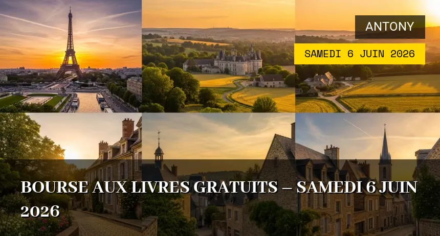 Affiche de l'événement : Bourse aux livres gratuits – Samedi 6 Juin 2026
