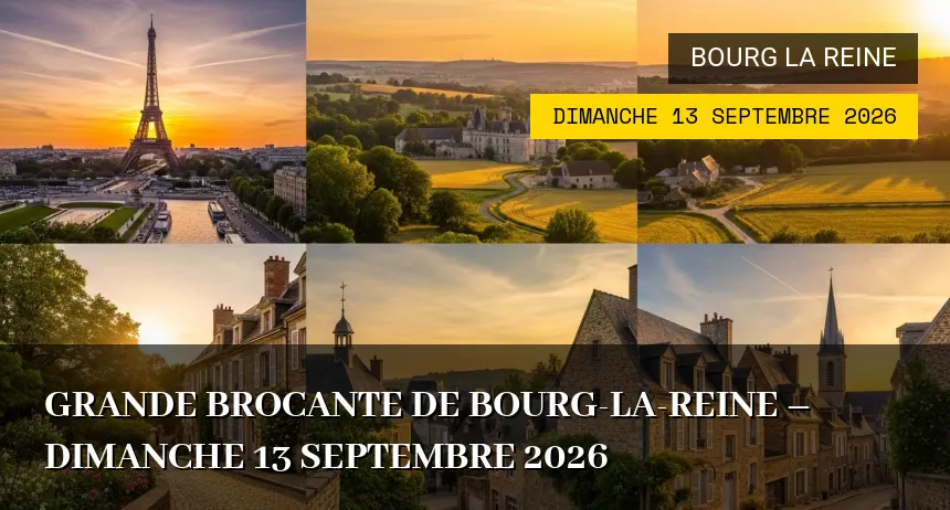 Affiche de l'événement : Grande Brocante de Bourg-la-Reine – Dimanche 13 Septembre 2026