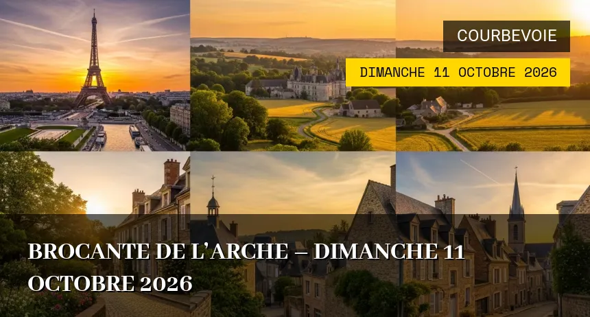 Affiche de l'événement : Brocante de l&rsquo;Arche – Dimanche 11 Octobre 2026