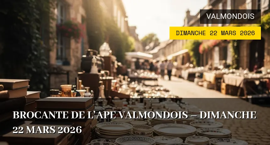 Affiche de l'événement : Brocante de l&rsquo;APE Valmondois – Dimanche 22 Mars 2026