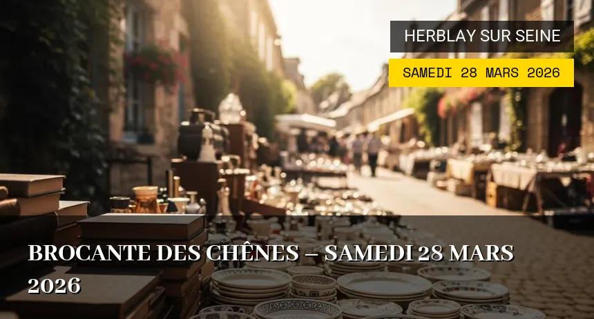 Affiche de l'événement : Brocante des Chênes – Samedi 28 Mars 2026