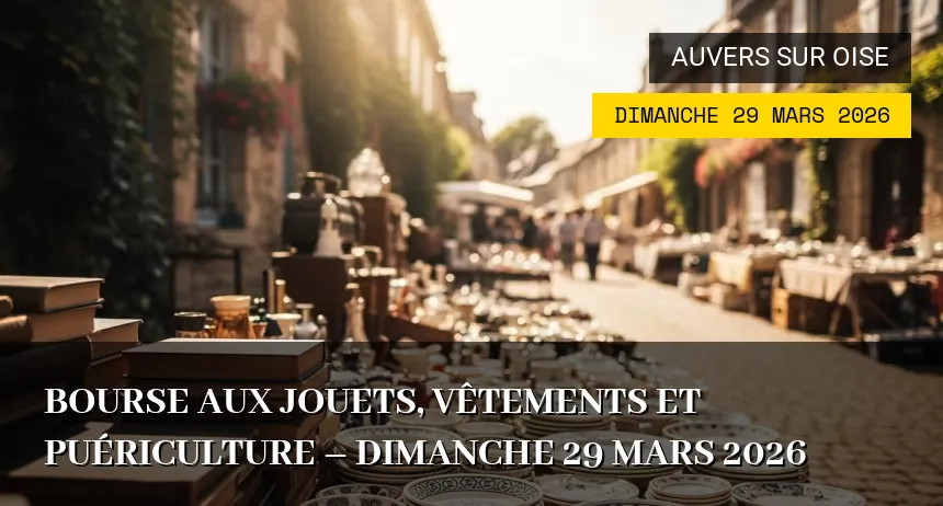 Affiche de l'événement : Bourse aux jouets, vêtements et puériculture – Dimanche 29 Mars 2026