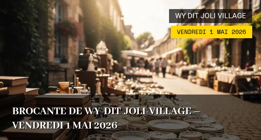 Affiche de l'événement : Brocante de Wy-dit-Joli-Village – Vendredi 1 Mai 2026