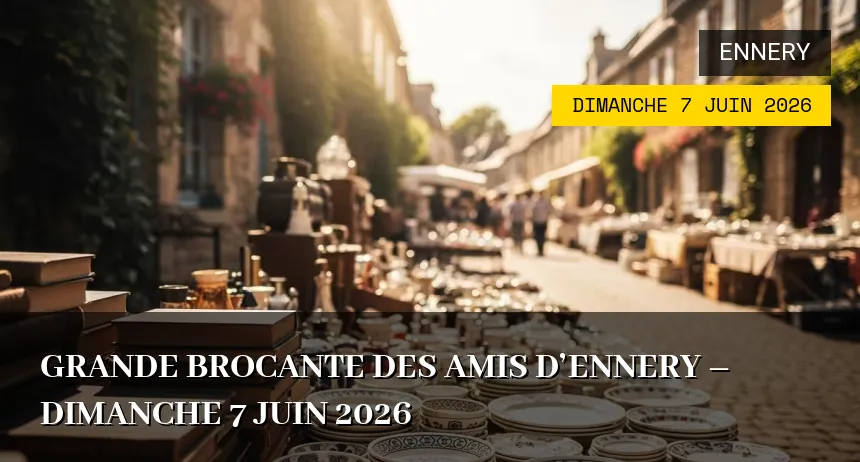 Affiche de l'événement : Grande brocante des Amis d&rsquo;Ennery – Dimanche 7 Juin 2026