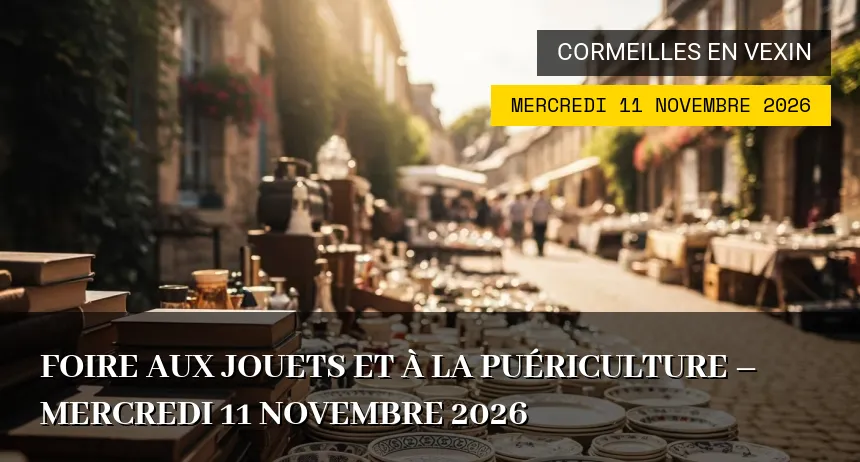 Affiche de l'événement : Foire aux jouets et à la puériculture – Mercredi 11 Novembre 2026