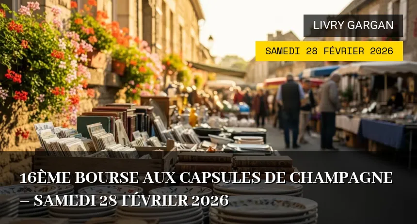 Affiche de l'événement : 16ème Bourse aux Capsules de Champagne – Samedi 28 Février 2026