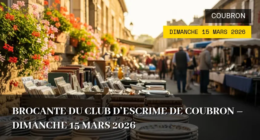 Affiche de l'événement : Brocante du Club d&rsquo;Escrime de Coubron – Dimanche 15 Mars 2026