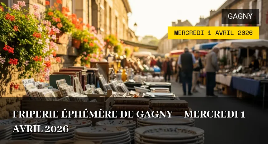 Affiche de l'événement : Friperie Éphémère de Gagny – Mercredi 1 Avril 2026