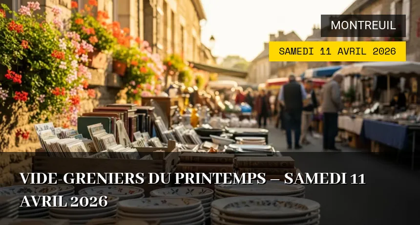 Affiche de l'événement : Vide-greniers du Printemps – Samedi 11 Avril 2026