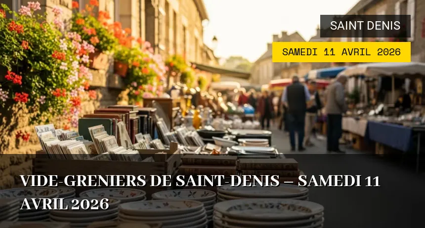 Affiche de l'événement : Vide-greniers de Saint-Denis – Samedi 11 Avril 2026