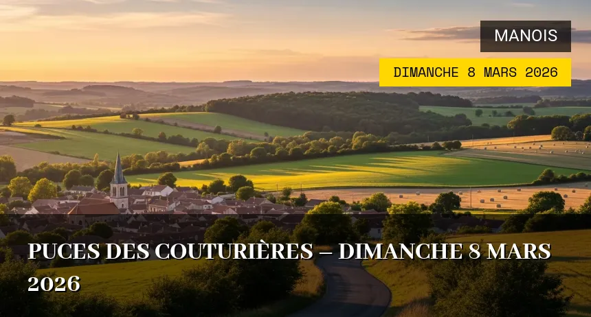 Affiche de l'événement : Puces des couturières – Dimanche 8 Mars 2026