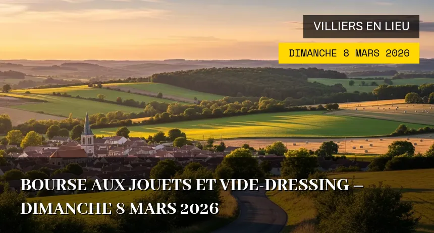 Affiche de l'événement : Bourse aux jouets et vide-dressing – Dimanche 8 Mars 2026