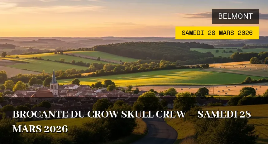Affiche de l'événement : Brocante du Crow Skull Crew – Samedi 28 Mars 2026