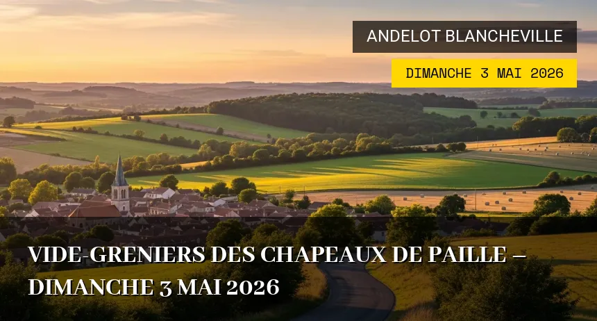 Affiche de l'événement : Vide-greniers des Chapeaux de Paille – Dimanche 3 Mai 2026