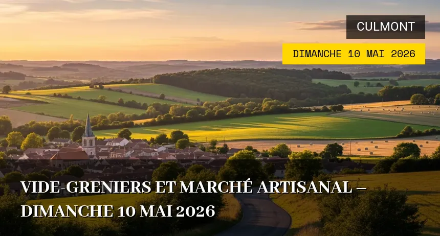 Affiche de l'événement : Vide-greniers et marché artisanal – Dimanche 10 Mai 2026