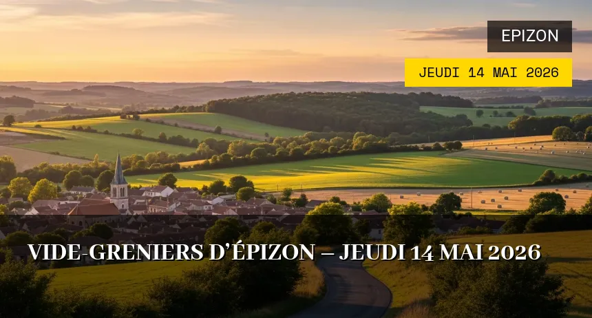 Affiche de l'événement : Vide-greniers d&rsquo;Épizon – Jeudi 14 Mai 2026