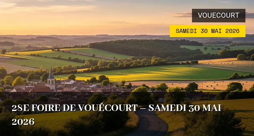 Affiche de l'événement : 28e Foire de Vouécourt – Samedi 30 Mai 2026