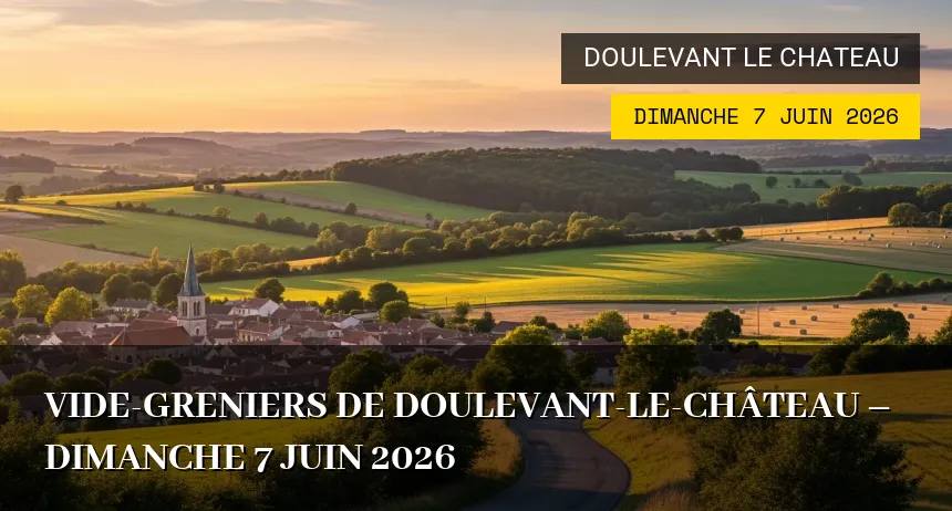 Affiche de l'événement : Vide-greniers de Doulevant-le-Château – Dimanche 7 Juin 2026