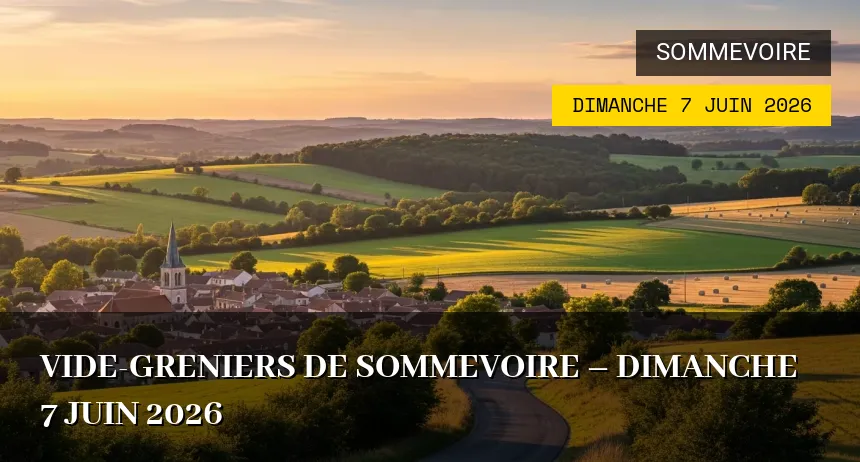 Affiche de l'événement : Vide-greniers de Sommevoire – Dimanche 7 Juin 2026