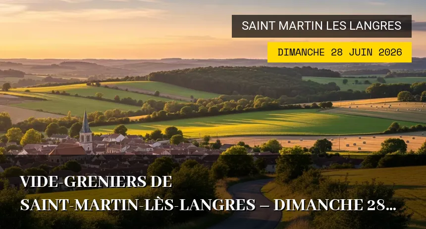 Affiche de l'événement : Vide-greniers de Saint-Martin-lès-Langres – Dimanche 28 Juin 2026