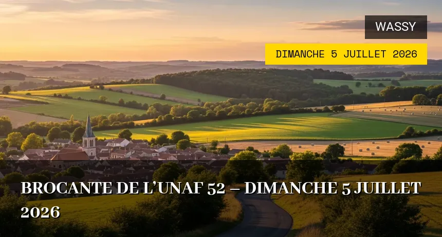 Affiche de l'événement : Brocante de l&rsquo;UNAF 52 – Dimanche 5 Juillet 2026