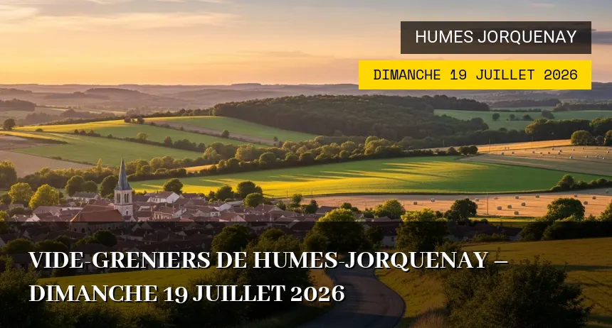 Affiche de l'événement : Vide-greniers de Humes-Jorquenay – Dimanche 19 Juillet 2026
