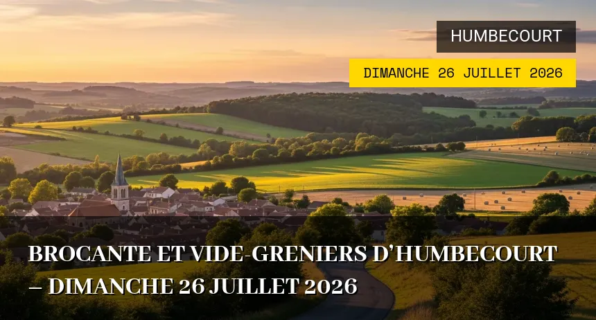 Affiche de l'événement : Brocante et Vide-Greniers d&rsquo;Humbecourt – Dimanche 26 Juillet 2026