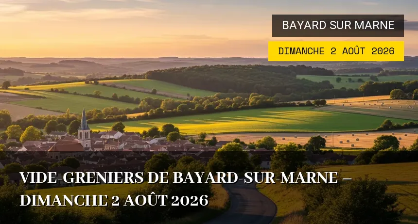 Affiche de l'événement : Vide-greniers de Bayard-sur-Marne – Dimanche 2 Août 2026