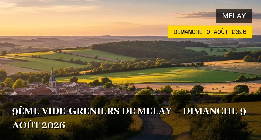 Affiche de l'événement : 9ème Vide-greniers de Melay – Dimanche 9 Août 2026