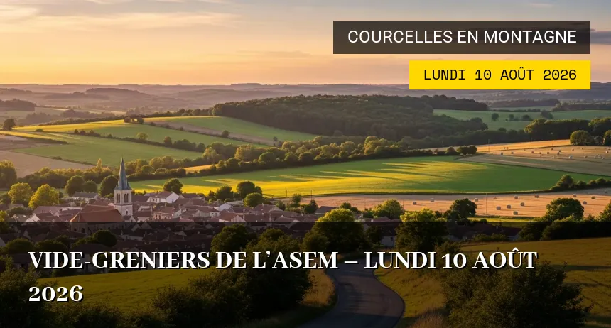 Affiche de l'événement : Vide-greniers de l&rsquo;ASEM – Lundi 10 Août 2026