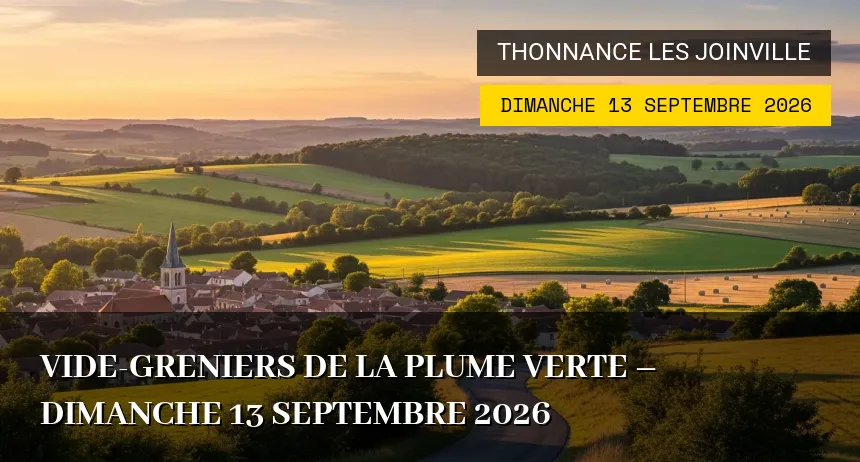 Affiche de l'événement : Vide-greniers de la Plume Verte – Dimanche 13 Septembre 2026