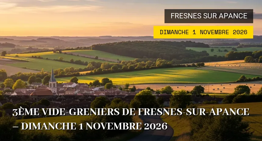 Affiche de l'événement : 3ème Vide-greniers de Fresnes-sur-Apance – Dimanche 1 Novembre 2026