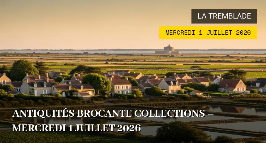 Affiche de l'événement : Antiquités et Brocante à La Tremblade – Mercredi 1 Juillet 2026