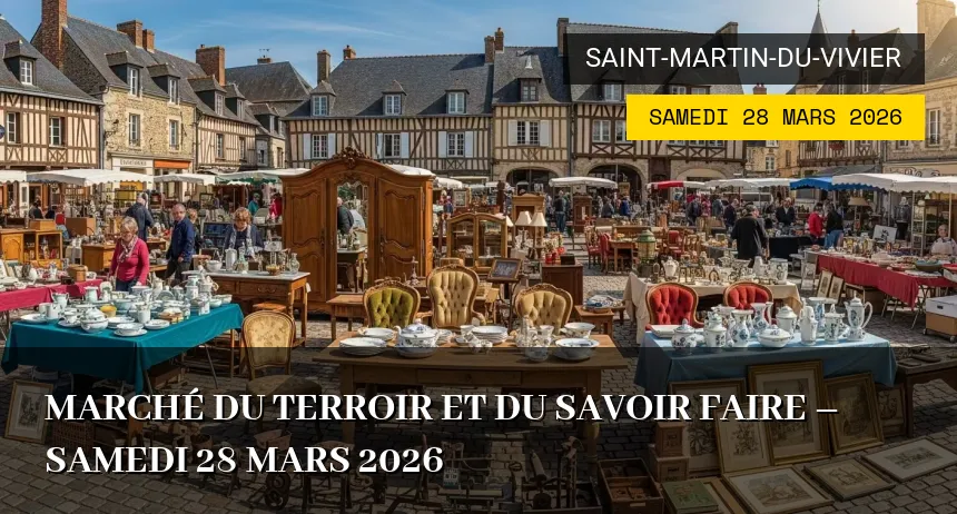 Affiche de l'événement : Marché du terroir et du savoir faire – Samedi 28 Mars 2026