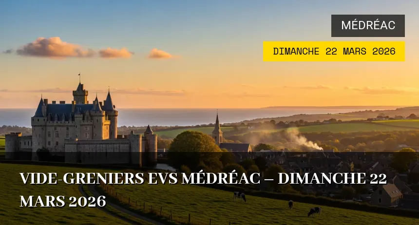 Affiche de l'événement : Vide-greniers EVS Médréac – Dimanche 22 Mars 2026