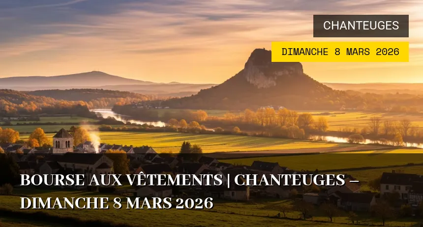 Affiche de l'événement : Bourse aux vêtements | Chanteuges – Dimanche 8 Mars 2026