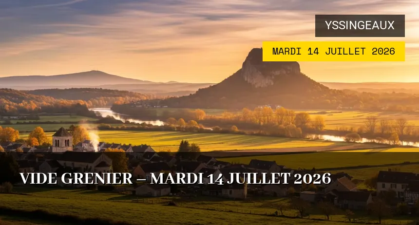 Affiche de l'événement : Vide grenier – Mardi 14 Juillet 2026