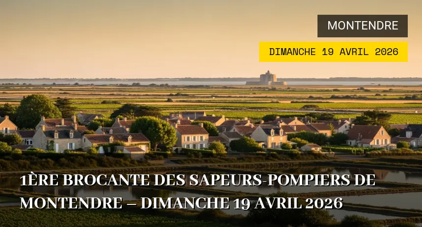 Affiche de l'événement : 1ère brocante des Sapeurs-Pompiers de Montendre – Dimanche 19 Avril 2026
