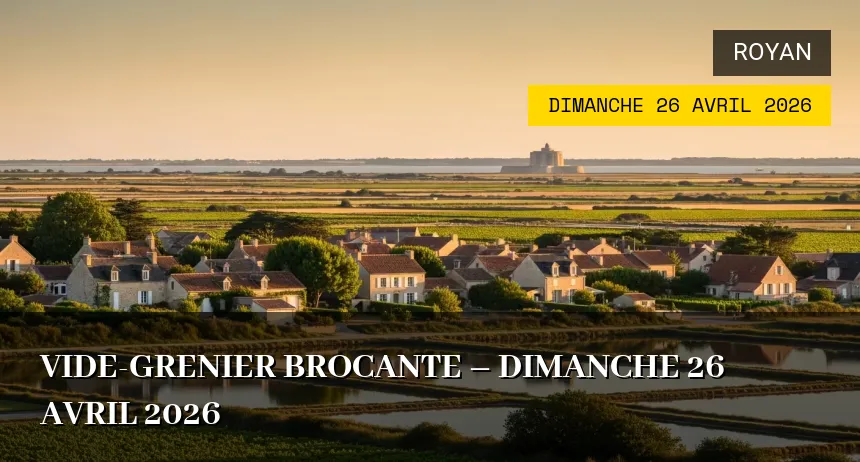 Affiche de l'événement : Vide-grenier brocante – Dimanche 26 Avril 2026